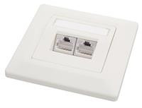 Gniazdko Solarix CAT6 STP 2 x RJ45 pod tynk białe