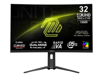 MSI MAG 321CUPDF 31.5inch Rapid VA UHD Curve 1500R 320Hz 1ms 2xHDMI 2.1 DP 1.4a USB-C Headphone Tilt Height Swivel Black