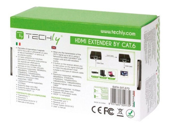 TECHLY Extender HDMI po skrętce kat6/6a/7, do 60m Full HD 3D
