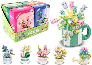 Klocki kwiatki pojedynczy w doniczce MIX