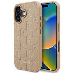 Etui Karl Lagerfeld Hot Stamp Magsafe na iPhone 16 - beżowe