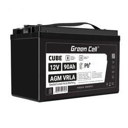 Green Cell Cube AGM VRLA IP54 12V 90Ah bezobsługowy akumulator do kampera fotowoltaiki paneli solarnych łodzi