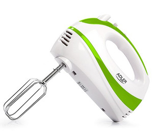 Adler | Mixer | AD 4205 g | Hand Mixer | 300 W | Number of speeds 5 | Turbo mode | White/Green