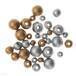 Drewniane koraliki kulki gold&silver 30 szt.