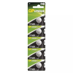 Bateria litowa, CR1620, CR1620, 3V, GP, blistr, 5-pack