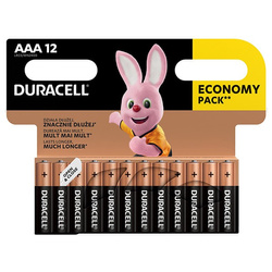 Bateria jednorazowa alkaliczna, paluszek, AAA, 1.5V, Duracell, blistr, 12-pack, 42325, Basic