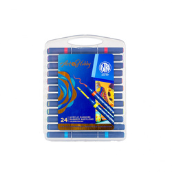 Markery akrylowe artystyczne dwustronne ASTRA Art&Hobby - 24 szt. walizka