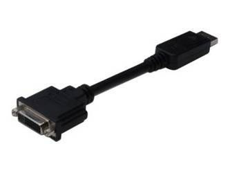 ASM AK-340409-001-S ASSMANN Kabel adapter DP. 1.1a z zatrzaskiem Typ DP/DVI-I(24+5) M/Ż czarny 0,15m