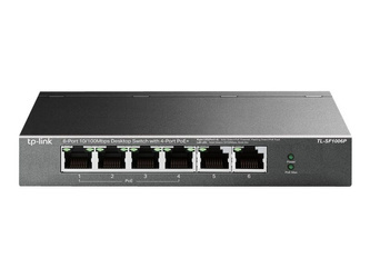 TP-LINK TL-SF1006P 6-Port 10/100Mbps Steel Desktop Switch with 4-Port PoE+ 67W PoE budget (P)