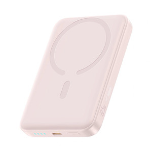 Powerbank Baseus EnerFill FM11 Ultra-Mini 10000mAh 22,5W indukcyjny kompatybilny z MagSafe z białym kablem Basus Simple USB-C 20V/3A 0,3m - różowy