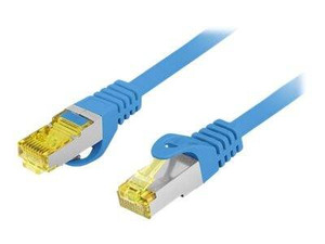 LANBERG Patchcord Kat.6A S/FTP LSZH CU 1m niebieski