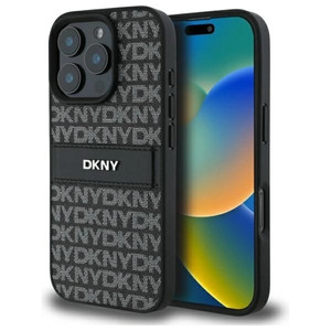 Etui DKNY Texture Pattern Tonal Stripe na iPhone 16 Pro Max - czarne
