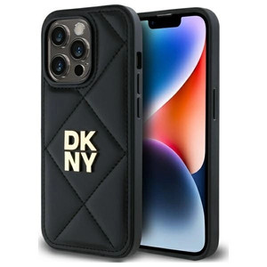Etui DKNY Quilted Stack Logo na iPhone 14 Pro - czarne