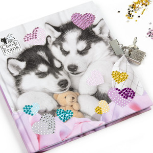 Diamentowy pamiętnik z kłódką długopis 3 kolorowy Cleo i Frank 38