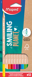 Kredki ołówkowe Smiling Planet 12 kolorów