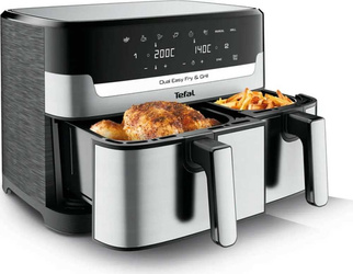 TEFAL Fryer | EY905D10 | Capacity 5.2+3.1 L | Hot air technology | Stainless Steel/Black