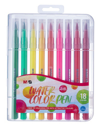 Pisak artystyczny pędzelkowy wodny 1-4mm MG 18 kolorów