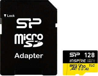 Silicon Power Memory card with adapter | Inspire | 128 GB | microSDXC | Flash memory class C10, UHS-I U3, V30, A2