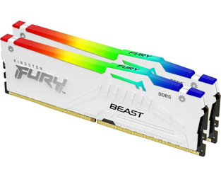 Pamięć RAM Kingston Fury Beast White RGB 64GB (2x32GB) DDR5 6000MHz