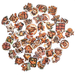 Naklejki winylowe świąteczne Gingerbread 4-6 cm 50szt.