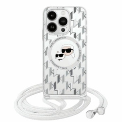 Etui Karl Lagerfeld IML Crossbody Monogram Karl & Choupette Head MagSafe na iPhone 16 - przezroczyste