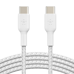 Belkin Kable w oplocie USB-C na USB-C 2.0, 2 m, biały, 2 sztuki