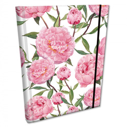 Notes B6 kratka z gumką Soft Touch Peonie