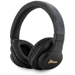 Słuchawki nauszne Guess Leather Tone On Tone Script Bluetooth 4G - czarne