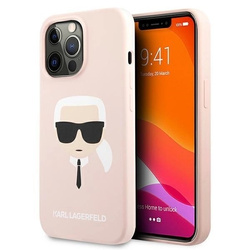 Etui Karl Lagerfeld Silicone Karl`s Head na iPhone 13 Pro Max 6,7` - jasnoróżowe