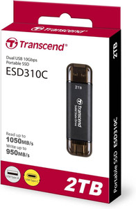 TRANSCEND 2TB External SSD ESD310C USB 10Gbps Type C/A