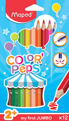 Kredki trójkątne Jumbo Colorpeps Early Age Maped 12 kolorów 834010