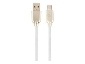 GEMBIRD CC-USB2R-AMCM-1M-W Gembird kabel USB-C 2.0 (AM/CM) metalowe wtyki, kabel gumowany, 1m, biały