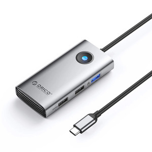 Hub USB-C Orico PW11-5P stacja dokująca 1x USB-A 3.0 + 2x USB-A 2.0 + 1x USB-C PD + 1x HDMI - szara