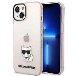Etui Karl Lagerfeld Transparent Choupette Body na iPhone 14 Plus / 15 Plus 6,7` - różowe
