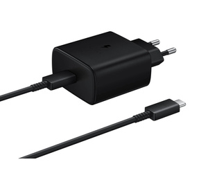 Ładowarka sieciowa Samsung EP-TA845EWE 45W z kablem USB-C Samsung EP-DW767JWE 45W 1,8m (OOB Bulk - opakowanie zastępcze) - czarna