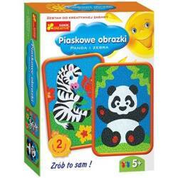 Piaskowe obrazki Panda i zebra