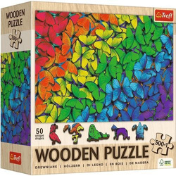 PUZZLE 500+1 Puzzle Drewniane Tęczowe motyle 20217