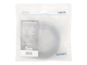 LOGILINK CDA0103 Kabel DisplayPort DP/M do DP/M 4K/60 Hz aluminium czarny/szary 5m