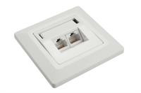 Gniazdko Solarix CAT6 UTP 2 x RJ45 pod tynk białe