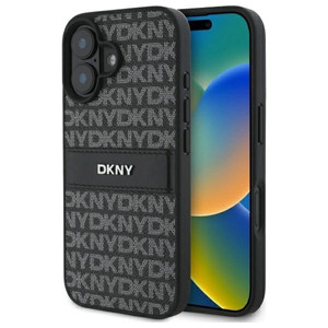 Etui DKNY Texture Pattern Tonal Stripe na iPhone 16 - czarne
