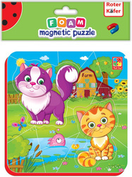 Piankowe puzzle magnetyczne: Kotki na wsi