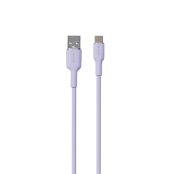 Kabel Puro Soft USB-A - USB-C 1,5m - fioletowy