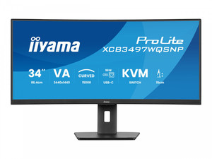 IIYAMA 34inch UW Curved VA-panel 3440x1440 120Hz 350cd/m2 04ms MPRT Speakers USB-C Dock LAN 95W PD KVM DisplayPort 2xHDMI