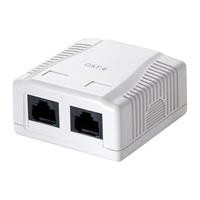 LOGILINK- Gniazdo natynkowe kat.6, 2 x RJ45 UTP, czysta biel