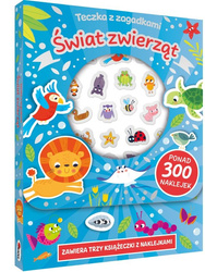 Świat zwierząt. Teczka z zagadkami ( 3 książeczki + wypukłe naklejki)