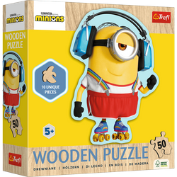 Puzzle 50 Drewniane Konturowe Szalony Minionek 20239