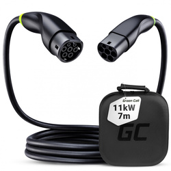 Green Cell Snap Kabel Typ 2 do Ładowania EV 11kW 7m do Tesla Model 3 S X Y, Kia EV6, VW ID.4, ID.5, BMW i4, iX, Ford Mach-E