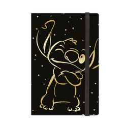 Notes A5 80k. linia z gumką Disney Gold Stitch wzór 3