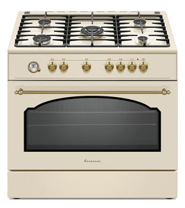 Kuchnia gazowo elektryczna Ravanson Retro KWGE–90ARC (kremowy)