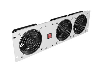 PANEL WENTYLACYJNY PIONOWY 19" 3U DO SZAF RACK TRZY WENTYLATORY 230V SZARY LANBERG